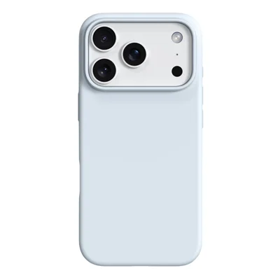 For iPhone 18 Pro / 17 Pro Case Ultra Thin Liquid Silicone + PC Anti-Scratch Phone Cover with Camera Touch Control Button - Glacier Blue