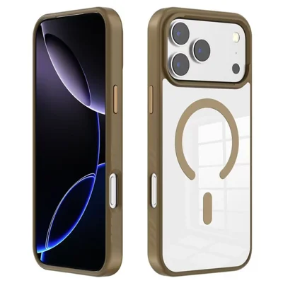 For iPhone 18 Pro Max / 17 Pro Max Case Compatible with MagSafe TPU + PC Shockproof Phone Back Cover - Desert Gold