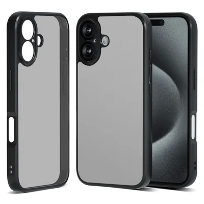 IBMRS For iPhone 17 Case Soft TPU Frame Hard PC Back Anti-Fall Phone Cover - Matte Black