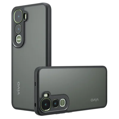 For vivo Y400 4G Case Skin-Touch TPU + PC Matte Phone Back Cover, Transparent Black
