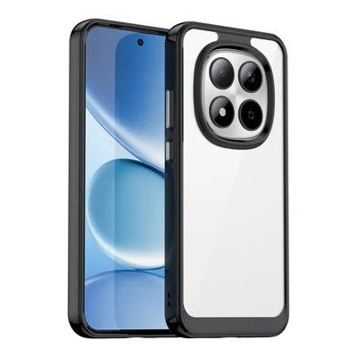 TPU + Acryl beschermhoes voor Xiaomi Redmi Note 15 Pro 5G, transparante telefoonhoes - Zwart
