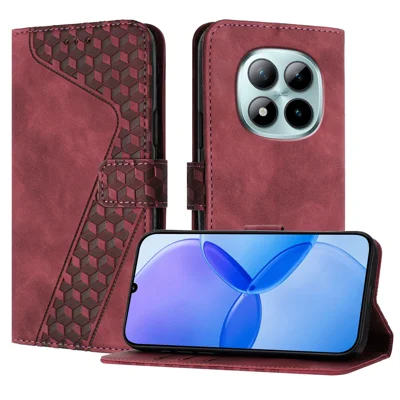 Voor Xiaomi Redmi Note 15 Pro+ 5G Leren Hoesje 7-Vormig Patroon Portemonnee Stand Stootvaste Telefoonhoes - Bruin