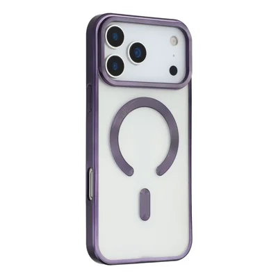 For iPhone 18 Pro Max / 17 Pro Max Case Matte Electroplating Phone Cover Compatible with MagSafe - Dark Purple
