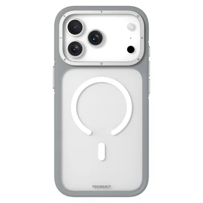 YOUNGKIT For iPhone 17 Pro Case Compatible with MagSafe Skin-Touch Matte PC + TPU Phone Cover - Grey