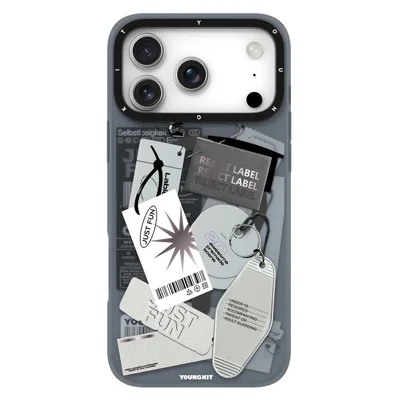 YOUNGKIT Interdimensional Series For iPhone 17 Pro Max Magnetic Case Matte TPU IMD Phone Back Cover - Cool (Black  /  White)