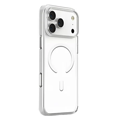 COTECI For iPhone 17 Pro Max Crystal Magnetic Case Compatible with MagSafe PC TPU Phone Back Cover- Transparent