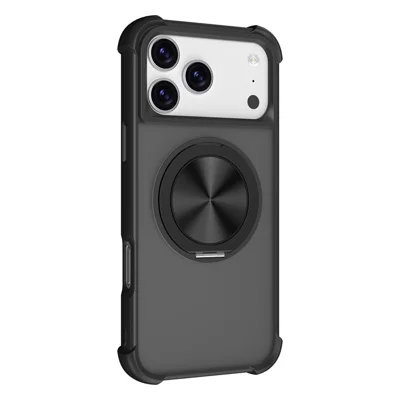 Til iPhone 17 Pro Max Case Kompatibel med MagSafe CD-åre Stand TPU + PC Telefonbeskyttelse - Sort