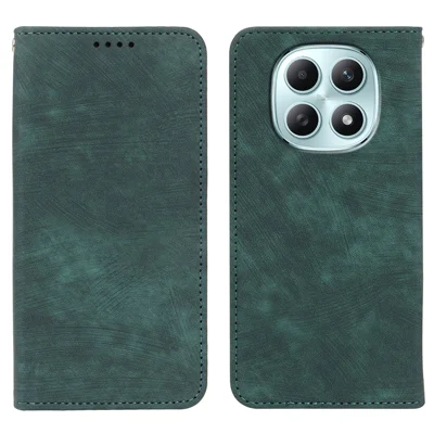 For Xiaomi Poco M8 5G / Redmi Note 15 5G (Global) / 15 4G (Global) Case Strong Magnetic Leather Wallet Phone Cover with Striped Texture - Green