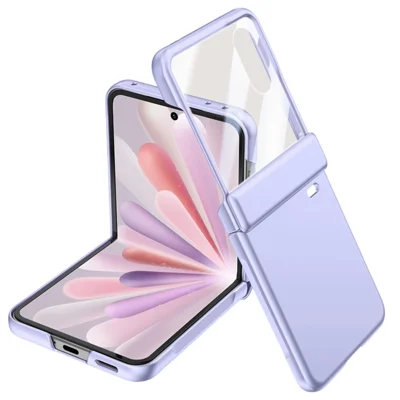 Til Honor Magic V Flip 2 Taske Hård PC Hinge-beskyttelse Telefonbeslag med Bagside lille Skærm Beskyttelse - Lilla