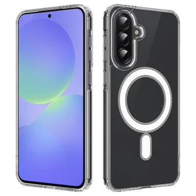 For Samsung Galaxy M17 5G / F17 5G / A18 4G / A18 5G / A17 5G / A17 4G Clear Phone Magnetic Case TPU+Acrylic Back Cover - Clear