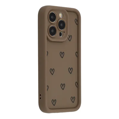 For iPhone 13 Pro Max Hoesje Hartpatroon TPU Stootvaste Beschermlaag - Bruin