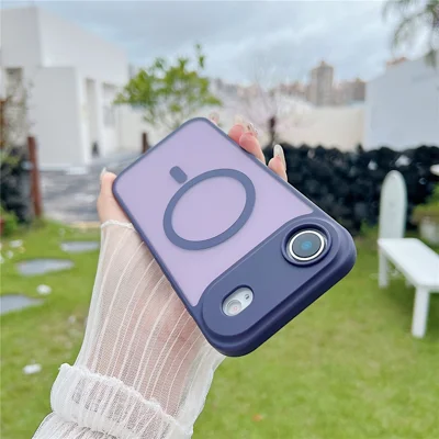 For iPhone Air Case Compatible with MagSafe Skin Touch TPU Acrylic Phone Back Cover - Purple