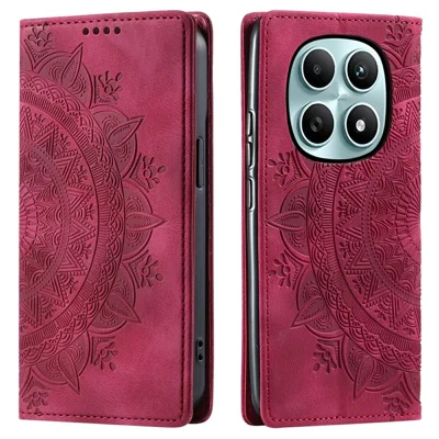 For Xiaomi Poco M8 5G / Redmi Note 15 5G (Global) Case Magnetic Closing Leather Phone Cover Pattern Imprinted - Rose