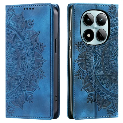 For Xiaomi Redmi Note 15 Pro 5G (Global) Case Magnetic Closing Leather Phone Cover Pattern Imprinted - Blue