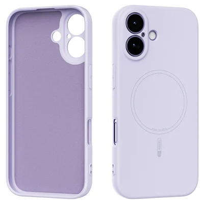 ABEEL For iPhone 17 Case Compatible with MagSafe Skin Touch Liquid Silicone Phone Back Cover - Purple