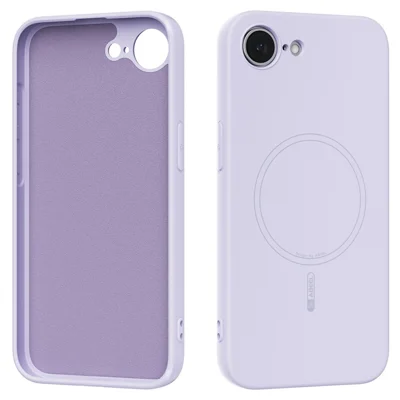ABEEL For iPhone 17e / 16e Case Compatible with MagSafe Skin Touch Liquid Silicone Phone Back Cover - Purple