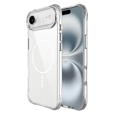 Groothandel iPhone Air Case Compatibel met MagSafe PC + TPU Duidelijke Telefoonhoes