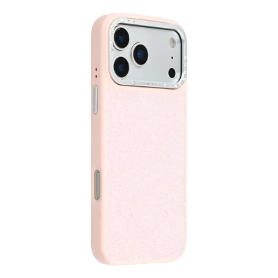 JAUCASE Etui na iPhone 17 Pro Max Kompatybilny z MagSafe Teksturowane Tył Telefonu z PU + TPU + PC - Różowy