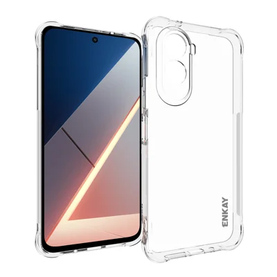 غطاء هاتف شفاف لهاتف Xiaomi Poco M7 4G (169 مم) / Xiaomi Poco M7 Plus 5G من ENKAY HAT PRINCE مقاوم للصدمات ومضاد للانزلاق مصنوع من مادة TPU - شفاف