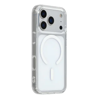 For iPhone 18 Pro Max / 17 Pro Max Magnetic Case TPU PC Clear Phone Back Cover with Lanyard Hole