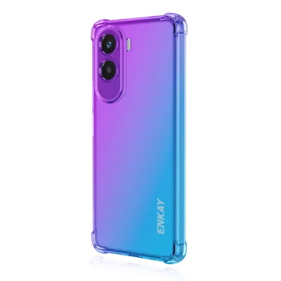 ENKAY For Xiaomi Poco M7 4G (169mm) TPU Case  Thickened Four Corner Drop-proof Phone Back Cover - Purple / Blue