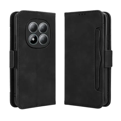 Leerhoesje voor Xiaomi Redmi Note 15 Pro 5G met portemonnee en meerdere kaartsleuven - Zwart