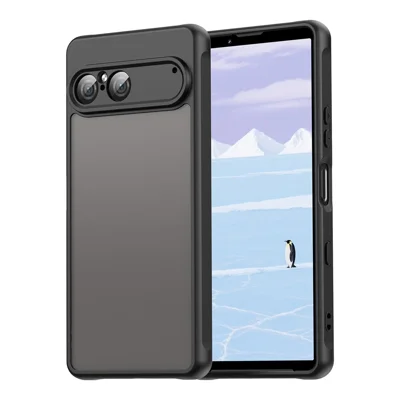 Obudowa do Sony Xperia 10 VII, odporna na upadki, z poduszkami powietrznymi, matowa półprzezroczysta tylna pokrywa z PC + TPU - Czarny