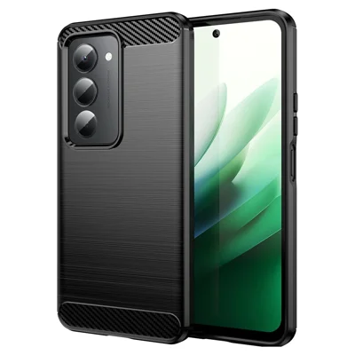 For Xiaomi Redmi 15 4G (EU) (171mm) Case Protective Phone Cover Carbon Fiber Texture Brushed - Black
