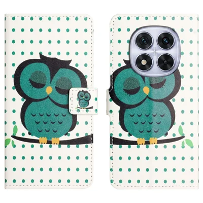 For Xiaomi Poco M8 5G / Redmi Note 15 5G (Global) Case Pattern Print PU Leather Wallet Phone Cover - Dots Owl