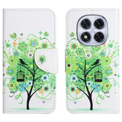 For Xiaomi Poco M8 5G / Redmi Note 15 5G (Global) Case Pattern Printing Cross Texture Leather Phone Cover - Green Tree