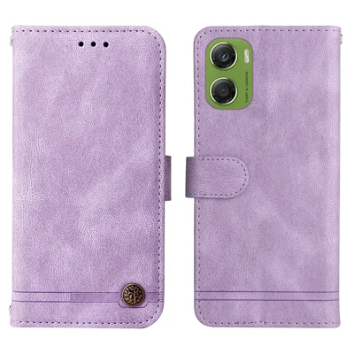 For Motorola Moto G06 Power 4G / G06 4G Leather Wallet Cases Skin Touch Phone Cover Stand with Strap - Purple