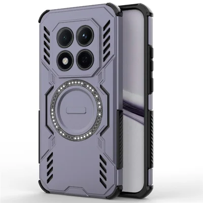 For Xiaomi Redmi Note 15 Pro 5G (Global) Magnetic Case Butterfly Armor Hollow Heat Dissipation PC + TPU Phone Cover - Purple