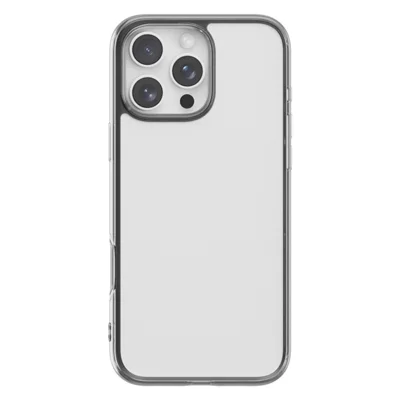 For iPhone 16 Pro Max Case High Transparency PC + TPU Phone Cover - Transparent Black