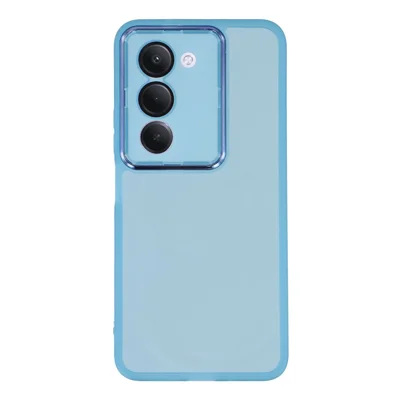 For Xiaomi Redmi 15 4G (EU) (171mm) Case Electroplated Camera Frame TPU Phone Cover - Transparent Blue