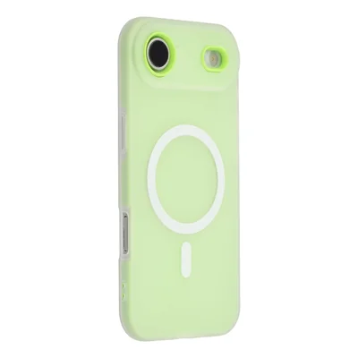 For iPhone Air Case Compatibel met MagSafe PC + TPU Mattelekker Telefoonhoes Grote Cameraultreksel - Groen