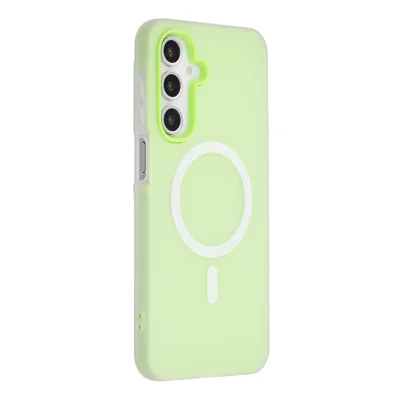 For Samsung Galaxy A15 5G Magnetic Case PC + TPU Frosted Phone Cover - Green