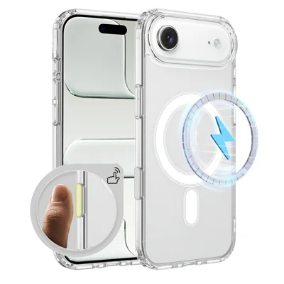 For iPhone Air Case Compatibel met MagSafe TPU + Acryl Telefoonhoesje met Camera Bedieningsknop