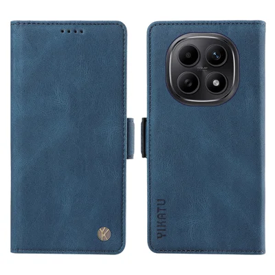 YIKATU For Xiaomi Poco M8 5G / Redmi Note 15 5G (Global) / 15 4G (Global) Leather Case  YK-005 Skin-touch Feeling Wallet Phone Cover - Blue