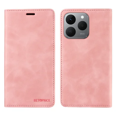 BETOPNICE For Realme 15T 5G Case  Magnetic Closure RFID Blocking Wallet Stand Leather Phone Cover - Pink