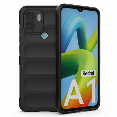 Cover posteriore rigido flessibile in TPU per Xiaomi Redmi A1+ 4G / A2+ 4G / Poco C50 4G, custodia anti-caduta per smartphone - Nero