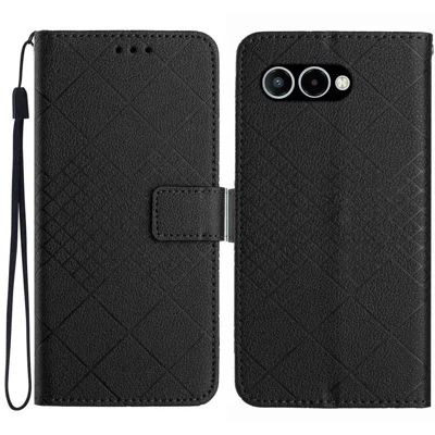 For T-Mobile T Phone 3 / T-Mobile REVVL 8 Case Wallet Imprint PU Leather Flip Folio Phone Cover - Black