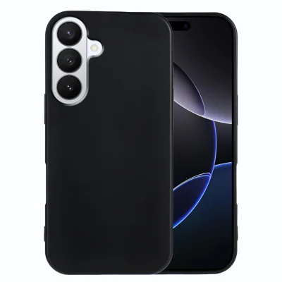 For Samsung Galaxy S26 TPU Case Soft Matte Anti-fingerprint Phone Back Cover - Black