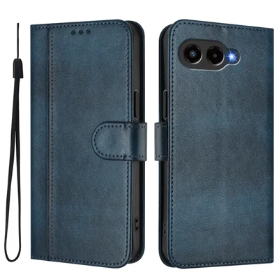 For T-Mobile T Phone 3 / T-Mobile REVVL 8 Cases Wallet Stand Retro Texture Leather Phone Cover with Lanyard - Blue