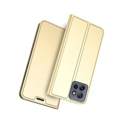 Motorola Edge 60 Neo 5G / Edge 50 Neo 5G Hülle PU-Leder Handyhülle mit Kartenfach Ständer - Gold