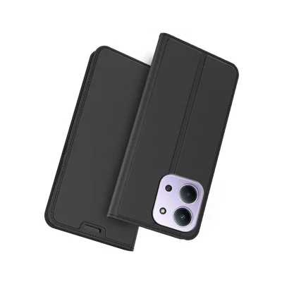 Case for Xiaomi Redmi 15C 5G (EU) (173mm) / 15C 4G (EU) (173mm) / Poco C85 4G (173mm) PU Leather Phone Cover with Card Holder Stand - Black