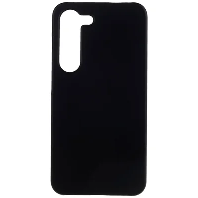 For Samsung Galaxy S23 Hard Plastic Rubberized Glossy Phone Case Back Protector Cellphone Cover - Black