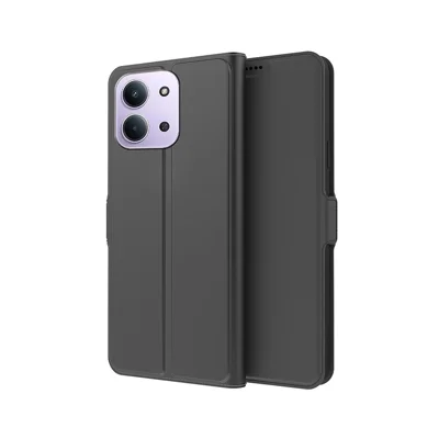 Case for Xiaomi Redmi 15C 5G (EU) (173mm) / 15C 4G (EU) (173mm) / Poco C85 4G (173mm) Shockproof TPU Inner Shell Leather Phone Cover Card Slot - Black