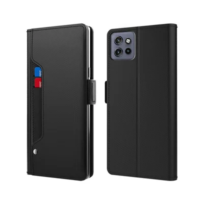 For Motorola Edge 60 Neo 5G / Edge 50 Neo 5G / Moto S50 5G / ThinkPhone 25 5G Case Stand PU Leather Phone Cover Card Holder Mirror - Black
