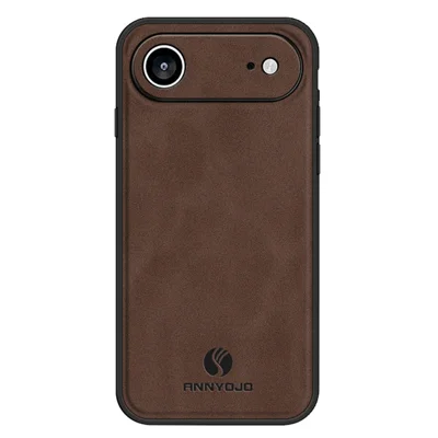 ANNYOJO Pour Étui iPhone Air Coque de protection en cuir PU + PC + TPU anti-chute - Café