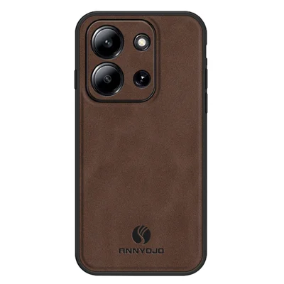 ANNYOJO Case for Xiaomi Redmi 15C 5G (EU) (173mm) / 15C 4G (EU) (173mm) / Poco C85 4G (173mm) PU Leather + PC + TPU Anti Drop Phone Back Cover - Coffee